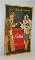 antique Coca Cola poster Just Like Old Times 1944
