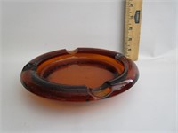 Mid Century Amber Glass Ashtray