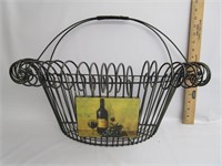 Metal Decor Wine Basket