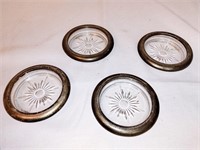 Vintage Silverplated MALX Crystal Coasters