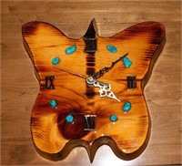Butterfly Clock
 Stained Oak
Turquoise Inlays