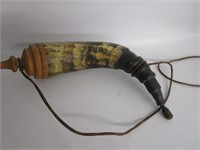 Antique Powder Horn Fits 8-10 Gauge