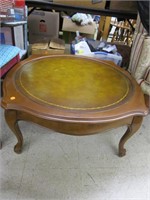 Antique Leather Top Coffee Table