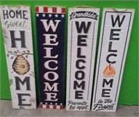 43 - NEW WMC LOT OF 4 "WELCOME" PORCH SIGNS (C56)