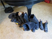 Assorted Boots and Leather Items