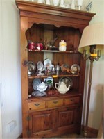 Corner Pine Cupboard: 1 Drawer/2 Door - No Content