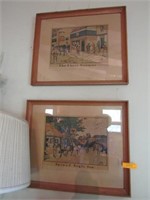 7 Framed Vintage Prints