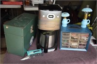 Cuisinart Coffee Maker, Lamps, File Box, Storage