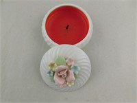 Candle in Glass Canister with Floral Top