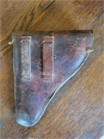 LEATHER PISTOL HOLDER AND