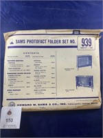 Vintage Sams Photofact Folder No 939 TVs
