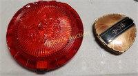 Mid Century Compact 2 Red Lucite Enamel