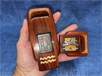 (2) Heartwood Secret Boxes w/ inlays