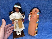Native American doll & terracotta statue