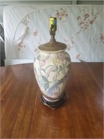 Ceramic Lamp Base with Birds and Flowers