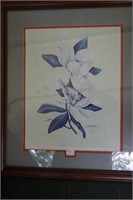 Framed and Matted Magnolia & Bird Picture