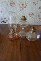 Collection of Three Oil Lamps