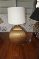 Gold Toned Lamp with Shade