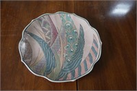 Decorative Plate with Multi Colored Leaves
