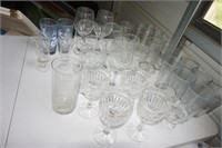 Table lot of Glasses