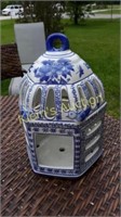 Blue And White Ceramic Candle Lantern