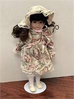 15 inch Bisque  Porcelain Doll w/Stand
