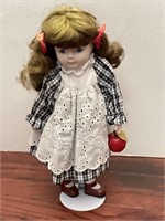 Bisque Porcelain Schoolgirl Doll (14 inches)