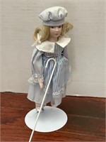 Bisque Porcelain Little Bo Peep Doll on Stand