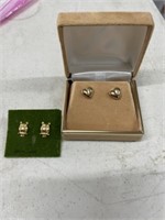 Pair of 12K gold earrings small