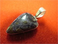 NEW 1" RUSSIAN CHAROITE PENDANT STAMPED 925