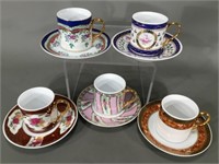Porcelain Demi-Tasse Cups w/Saucers