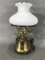 Accent Lamp -Brass w/Milk Glass Shade