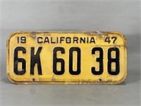 1947 California License Plate