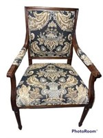 Vintage High End Wood Base Accent Chair
