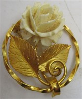 12K Gold Filled Flower Brooch