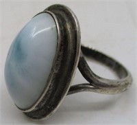 Sterling Silver and White Turquoise Ring