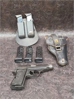 Manurhin Walther PP 7.65 Semi Auto Pistol & Mags