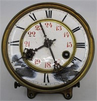 Porcelain Face Brass Gears Clock Works