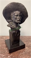 Frederic Remington bronze cowboy sculpture bust