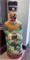 Large antique Chinese man sitting figure carved