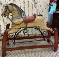 Well-made child's rocking horse - wood, metal