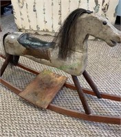 Antique child’s rocking horse - small size -carved