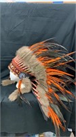 American Indian headdress with real orange and