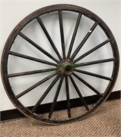 Medium size antique buggy wheel w/wood spokes with