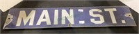 Antique porcelain Main Street sign measures 20x4