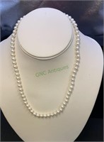 17 inch genuine pearl necklace with sterling