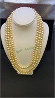 23 inch three strand genuine pearl necklace with