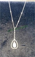 16 inch sterling silver necklace with pearl and