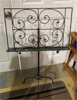 Vintage adjustable rod iron music stand(1608)