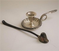 Silver Candle Holder and Snuffer